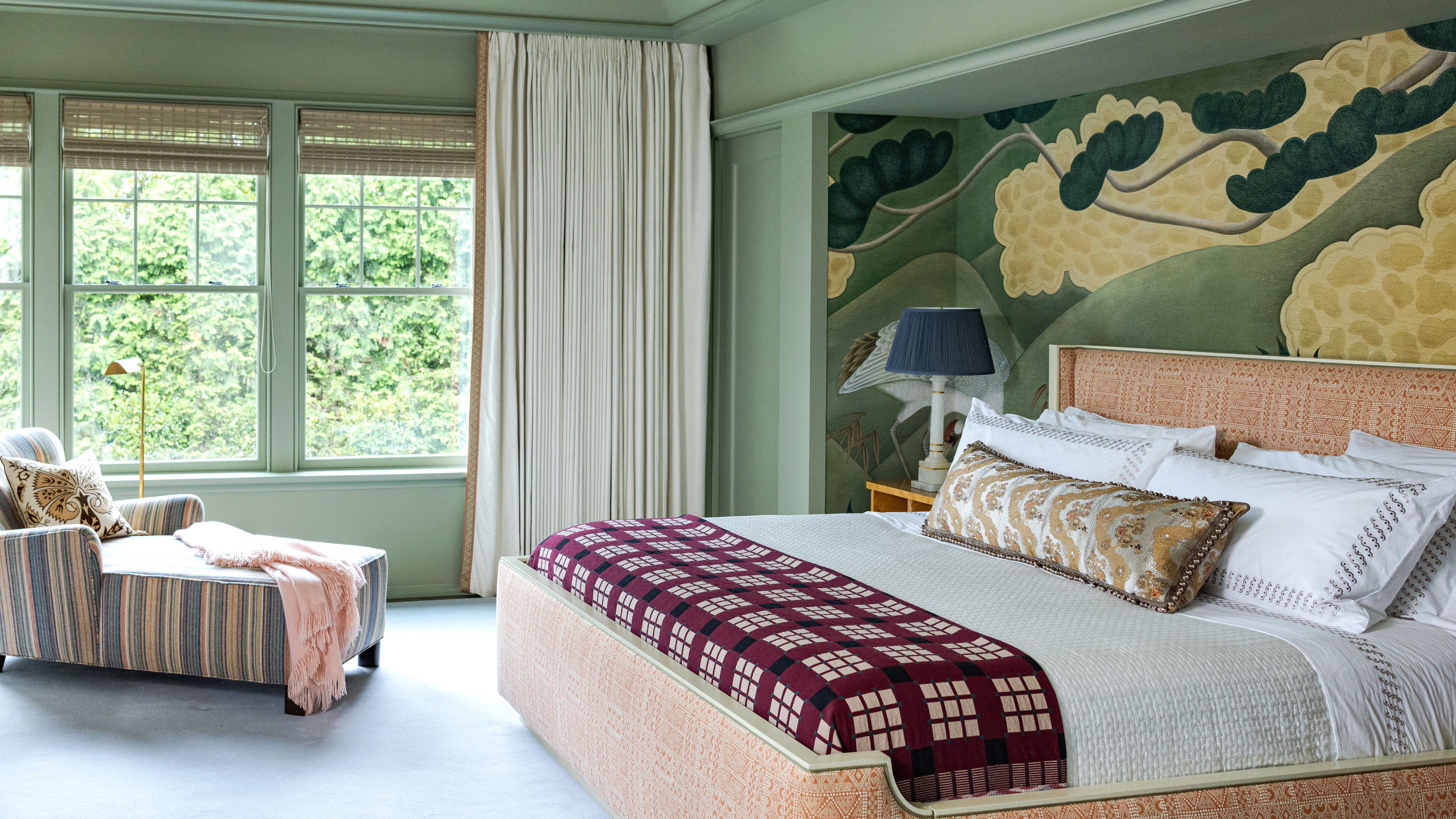 Elegant designer wallpaper used as a refined interior accent